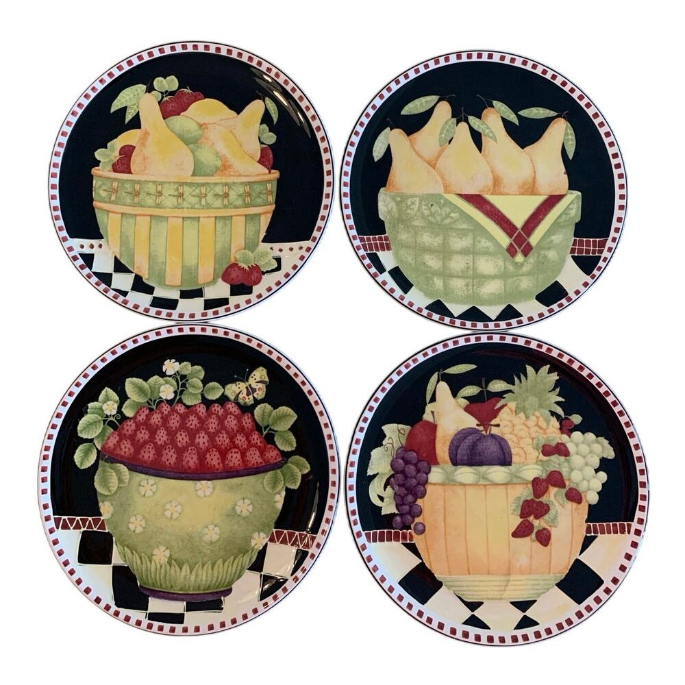 New in Box Debbie Mumm Classic Fruit Bowl Design Salad Dessert Plates